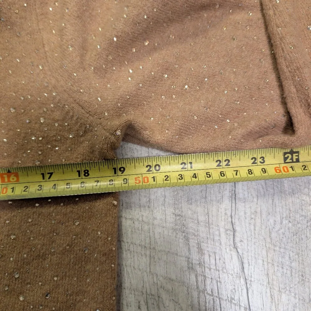 J.Crew Camel Sparkle Merino Wool & Alpaca Cardigan | Size M | Mint Condition - Picture 11 of 14